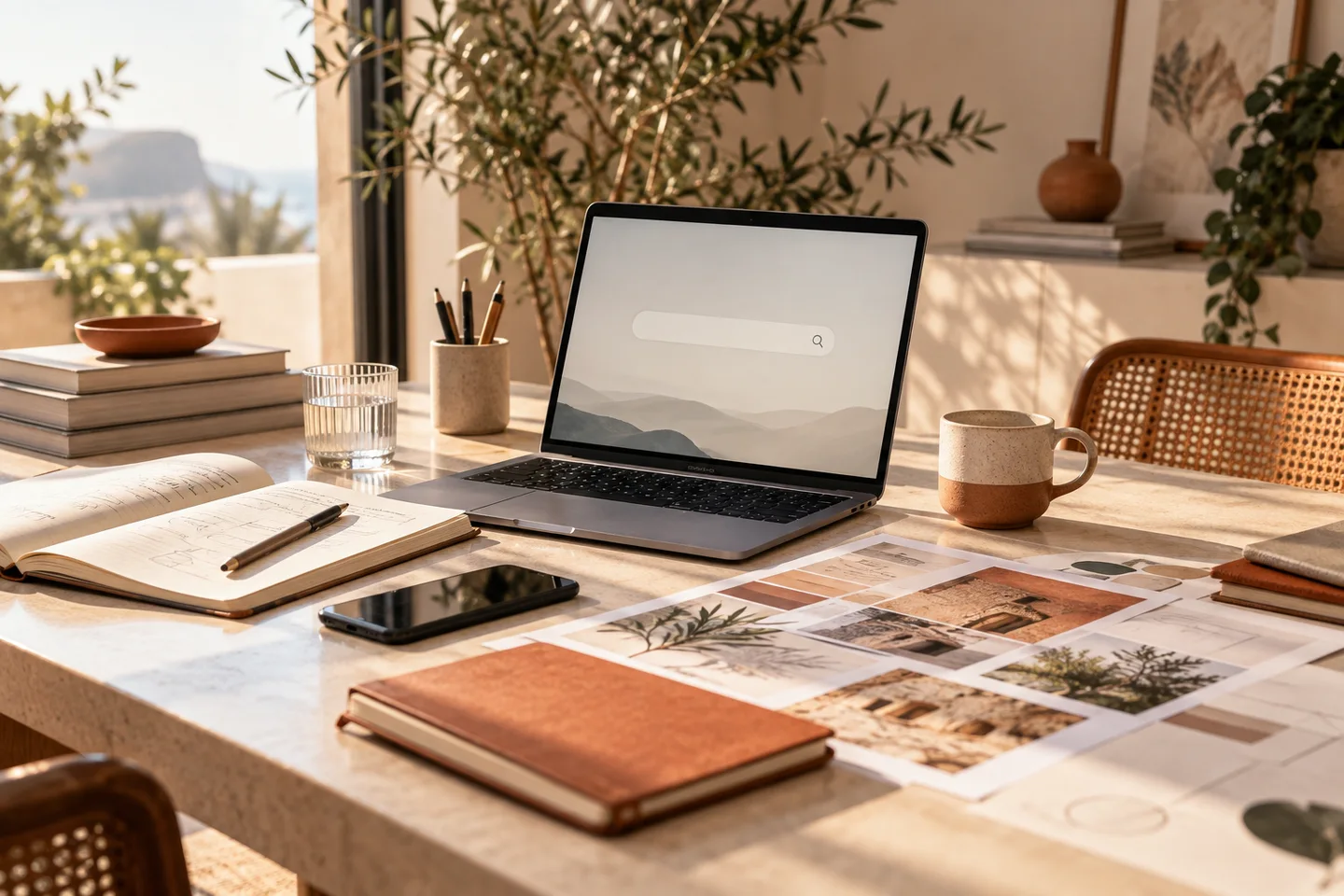Escena conceptual: visibilidad y posicionamiento en ia